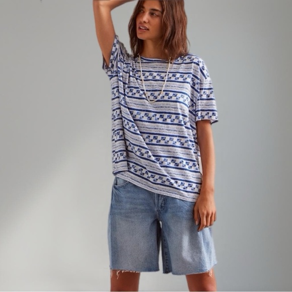 Free People We The Free Nina Printed Tee 100% Cotton Size Small NWT - Picture 9 of 12